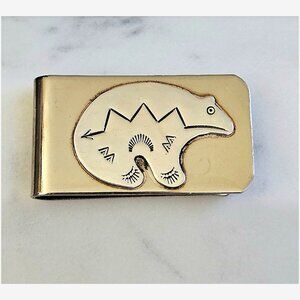 Vintage Native American Roger Skeet Sterling Silver Medicine Bear Money Clip